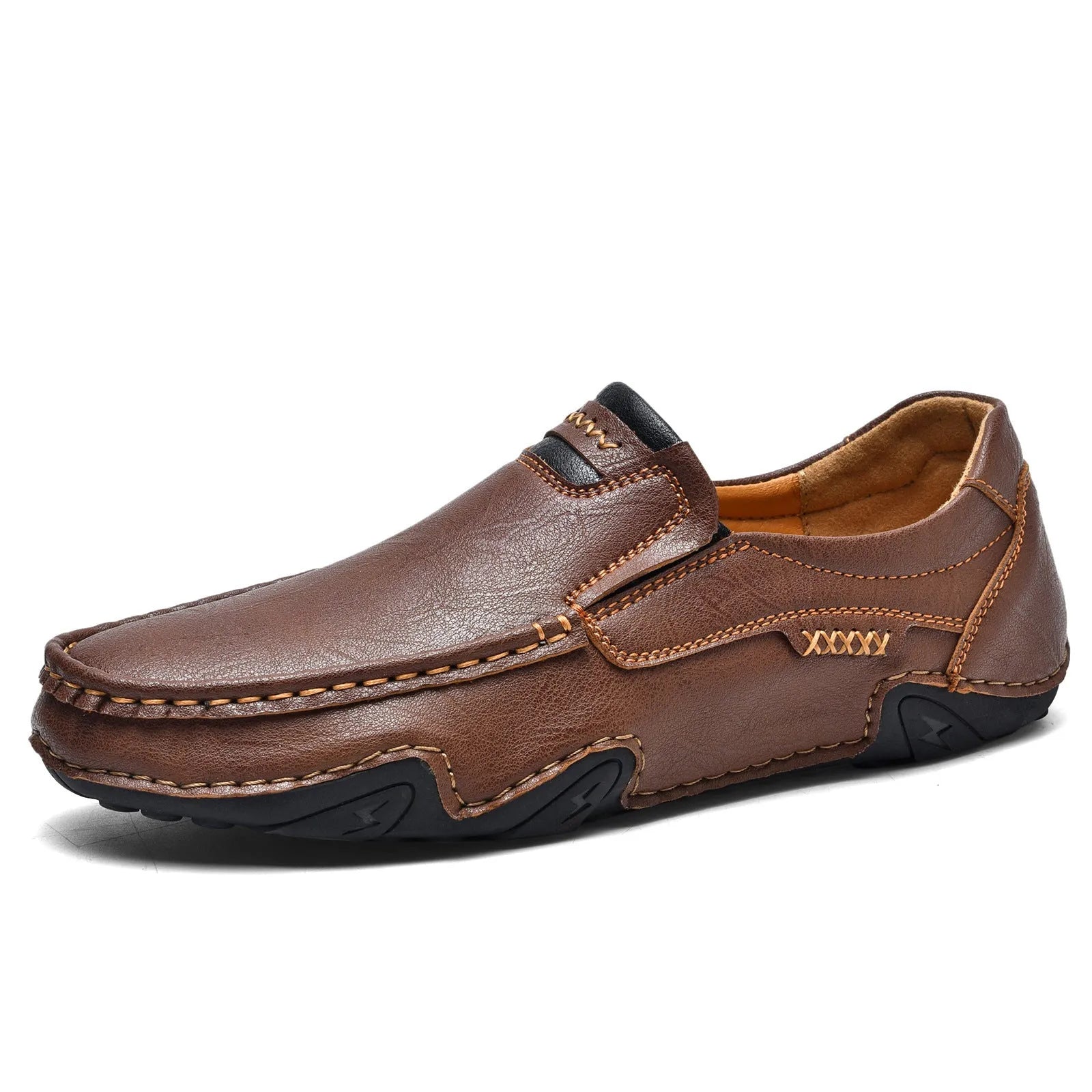 Casual slip-on shoes in multiple colours with a microfiber upper and flat rubber sole.