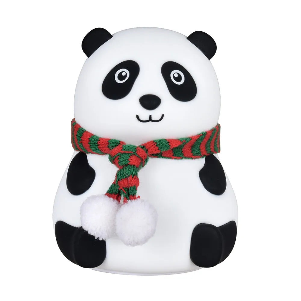 Panda silicone night light with rechargeable battery, compact 106x112x136mm size, two colour style options