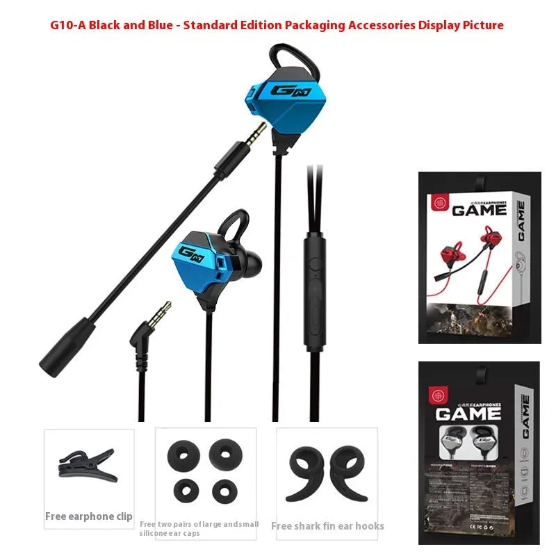 In-ear wired headset with mic 3.5mm plug for phone and computer heavy bass silicone earplugs