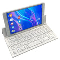 Black or white 5.8-inch folding Bluetooth keyboard with aluminium bottom cover for tablets
