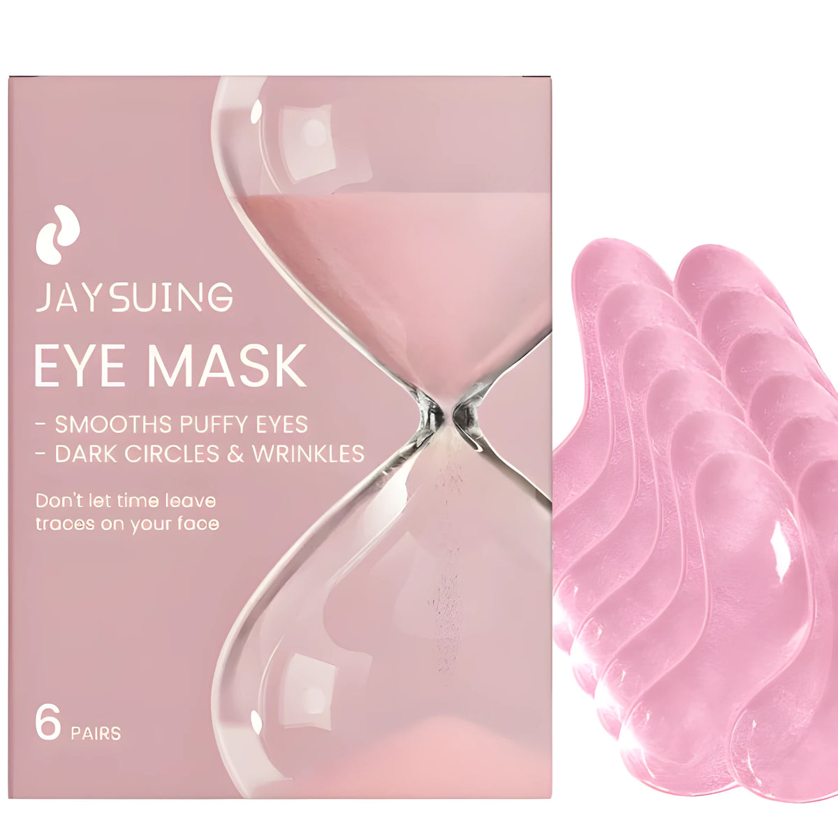 Hyaluronic acid eye patch pack containing 6 pairs of under-eye masks with vitamin E and glycerin