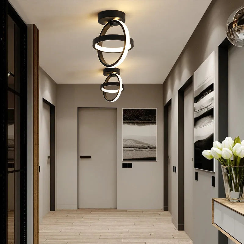 Modern simple ceiling light 21W LED round iron aluminium acrylic shade three colour options
