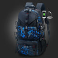 Men's waterproof Oxford cloth hiking backpack in multiple colour options showing large capacity and strap system.