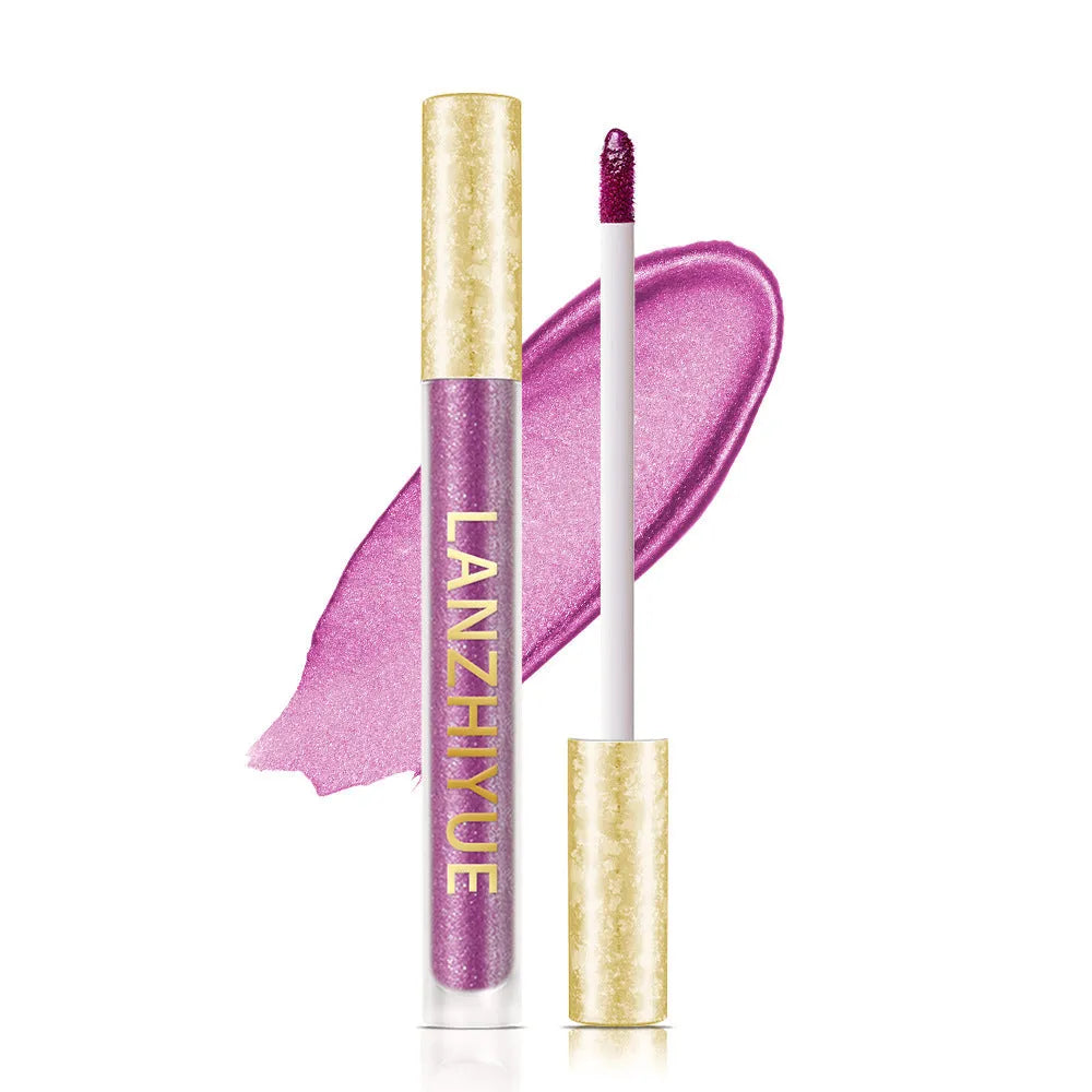 Liquid eye shadow with sequins and pearlescent finish in colourful shades for eye makeup