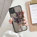 Vintage cartoon scenery girl phone case for iPhone models with Japan and South Korea style, options A B C