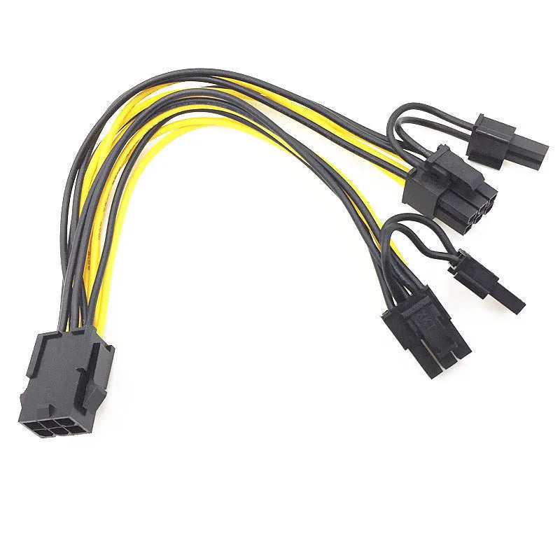 6 pin to dual 8 pin graphics card power supply cable with oxygen-free copper wire for PC use