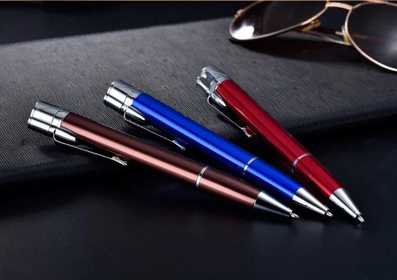 Metal pen jet lighter with windproof flame in six colour options