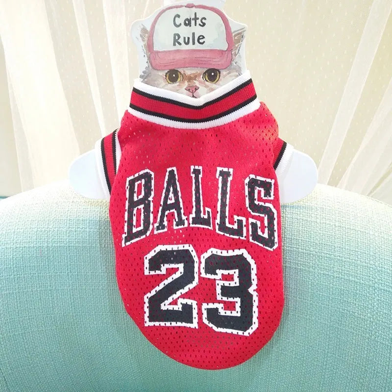 Black and red casual polyester dog sweatshirt vest for sizes S M L XL XXL.