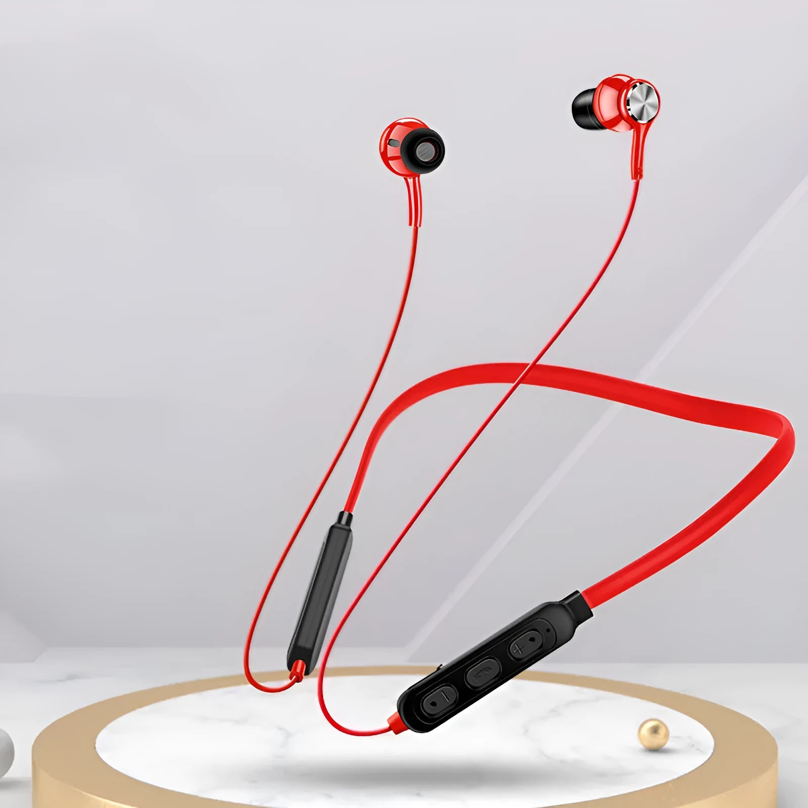 G03 black neckband Bluetooth earphones with earpieces, shown on a neutral background.