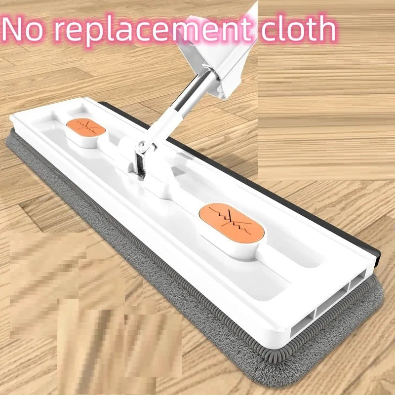 Large flat mop with 360 degree rotating head and stainless steel handle for home floor cleaning