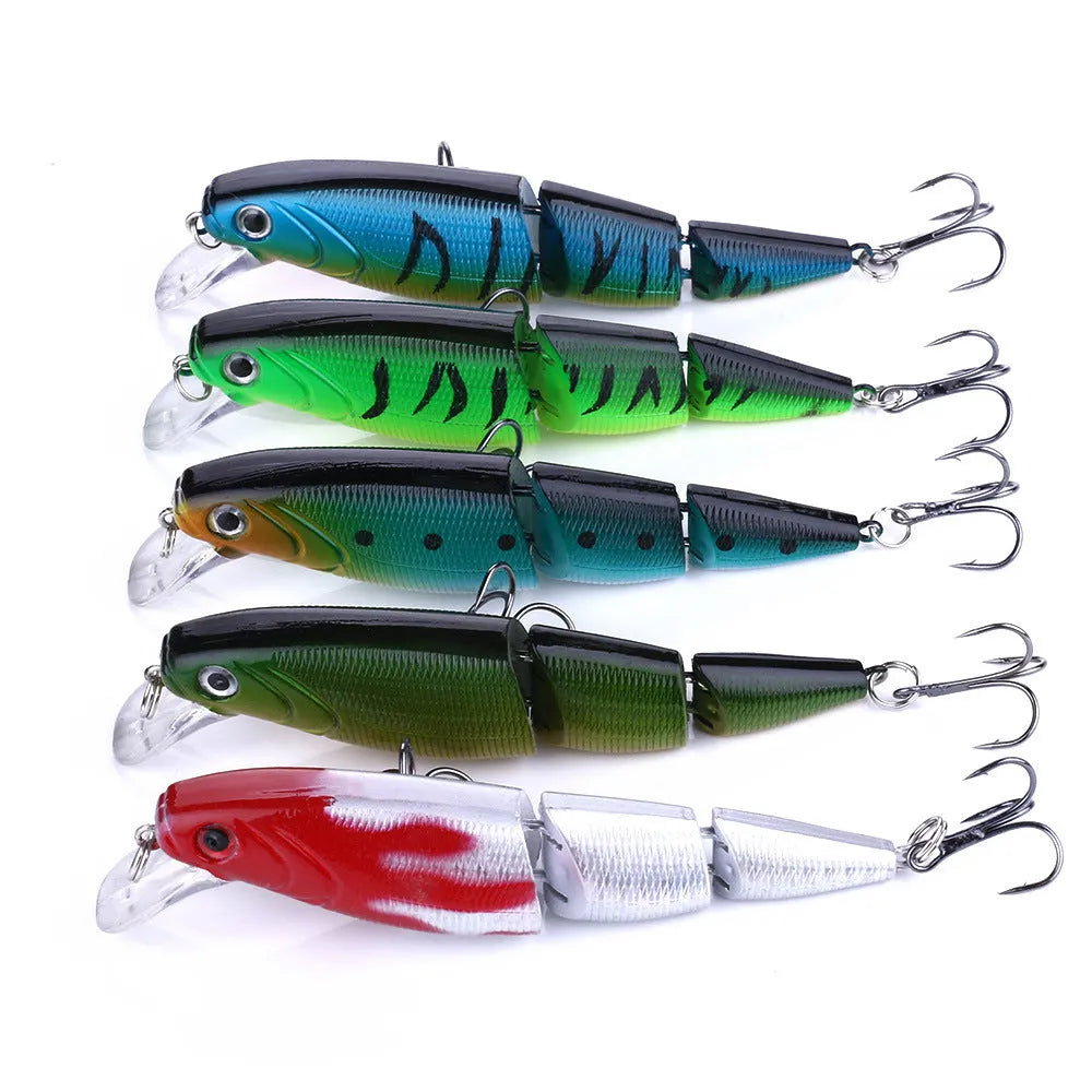 Multi-section hard fishing bait ABS plastic 10.5cm 15g with 6# hook in natural position