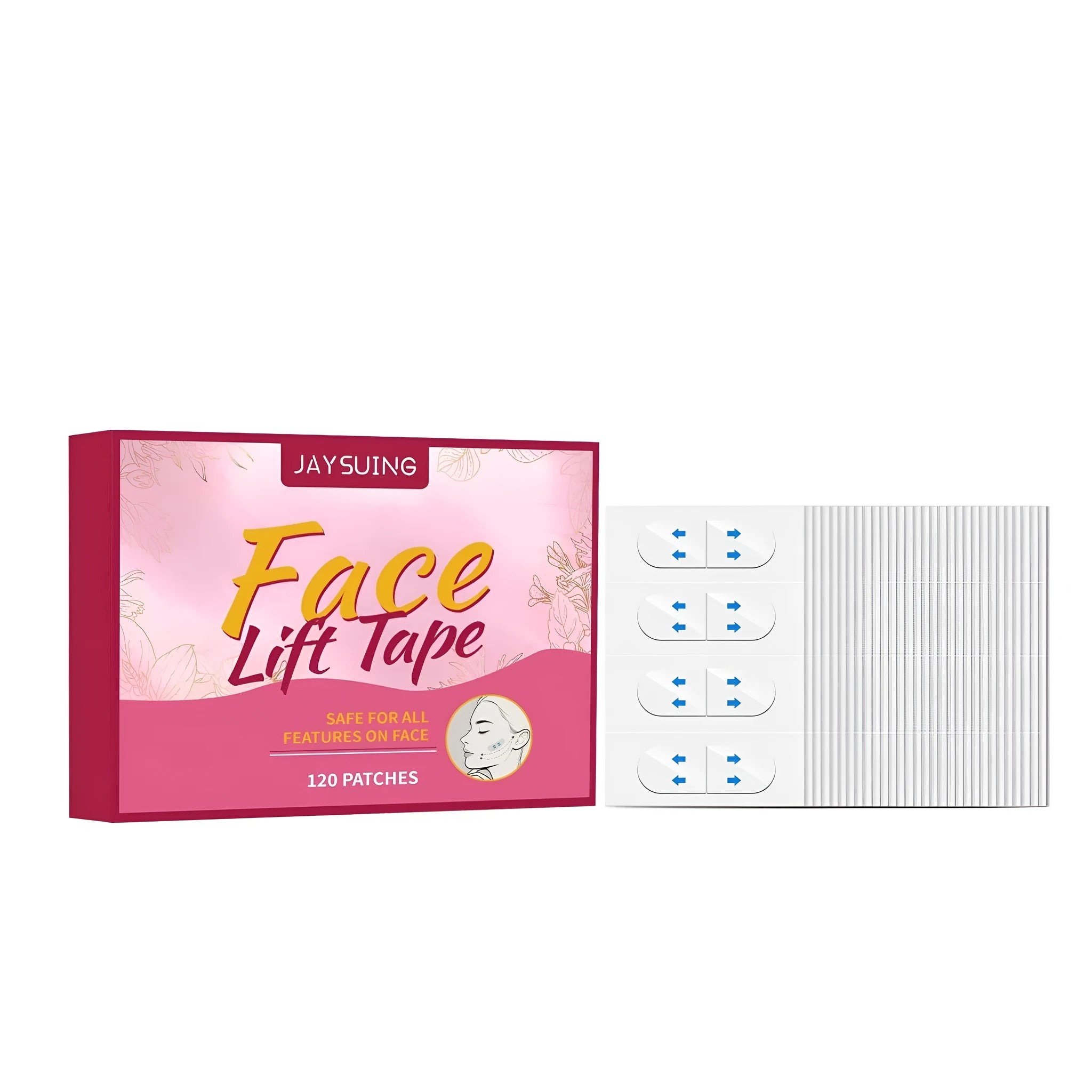 Face lift tape patches with hyaluronic acid and vitamin E in a pack of 120