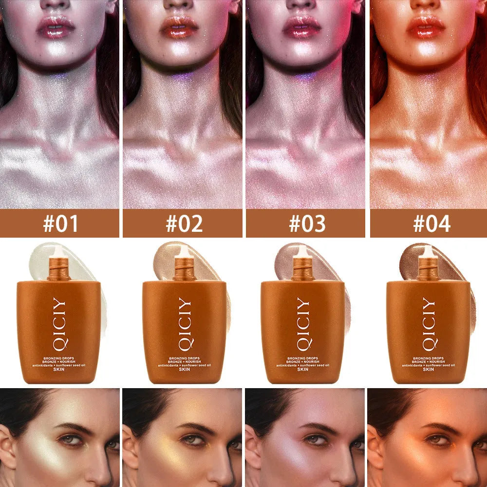 30ML contouring liquid bottle for face and body brightening with four colour options