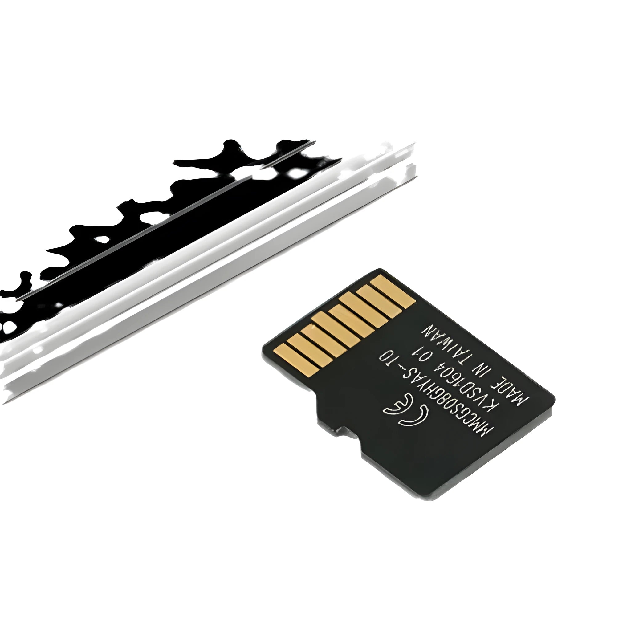 8GB black TF memory card with gold contacts on white background