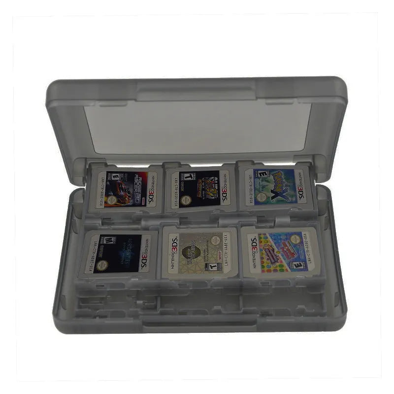 NDS 3DS game card storage box with 24 slots in black PP plastic