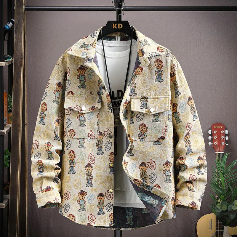 Casual lapel shirt coat with long sleeves and straight hem in various colour options