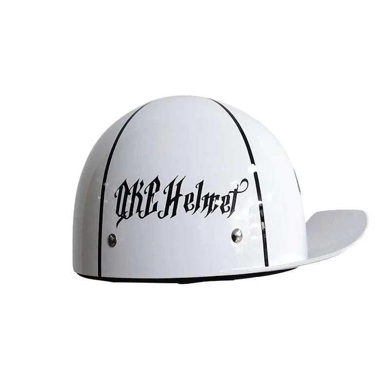 Retro ABS motorcycle helmet in Bright Black Cement Grey, available in multiple sizes for women and general riders
