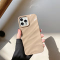 Anti-fall soft solid colour wave pleated TPU phone case for Apple iPhone
