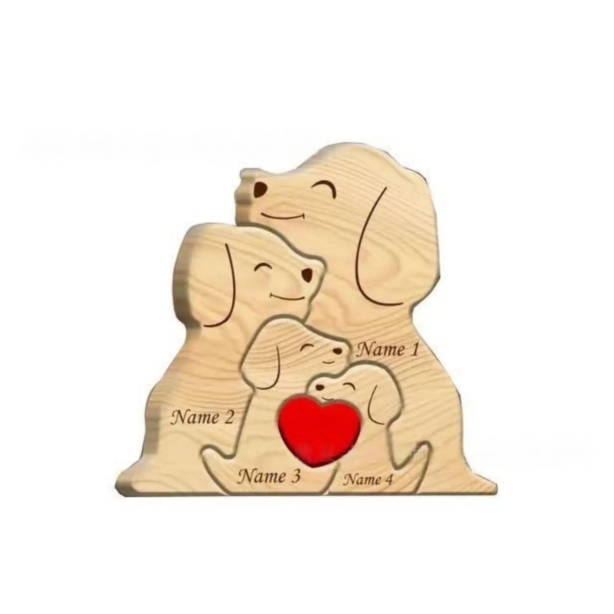 Wooden dog shaped ornament in modern minimalist style with coloured finish for home decor