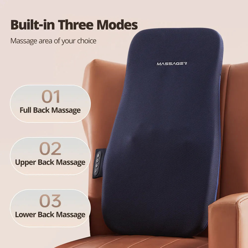 Walking massage lumbar support pillow with heat therapy and auto timer