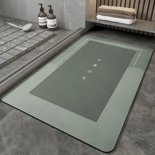 Blended fabric bathroom floor mat in oval and rectangle styles showing Lake Baikal colour options