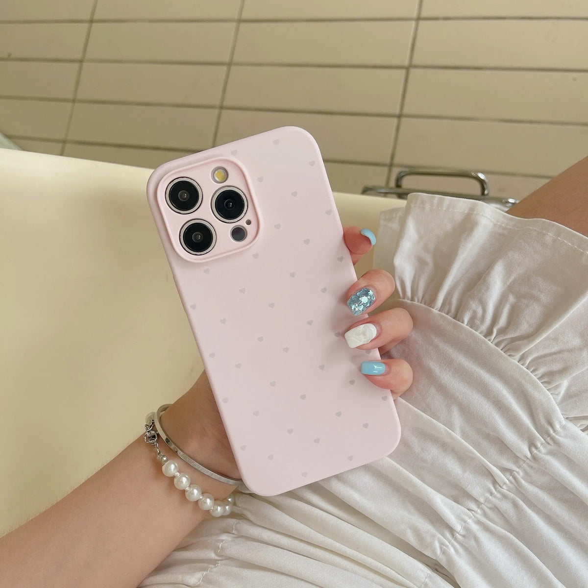 Love heart liquid silicone phone case for iPhone in grass purple with all-inclusive shockproof design