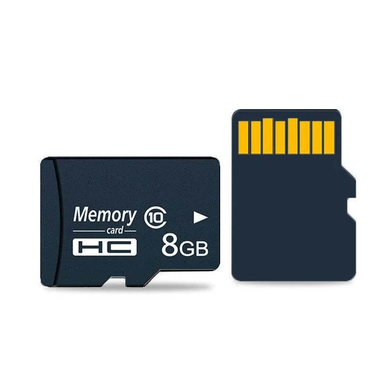 8GB black TF memory card with gold contacts on white background