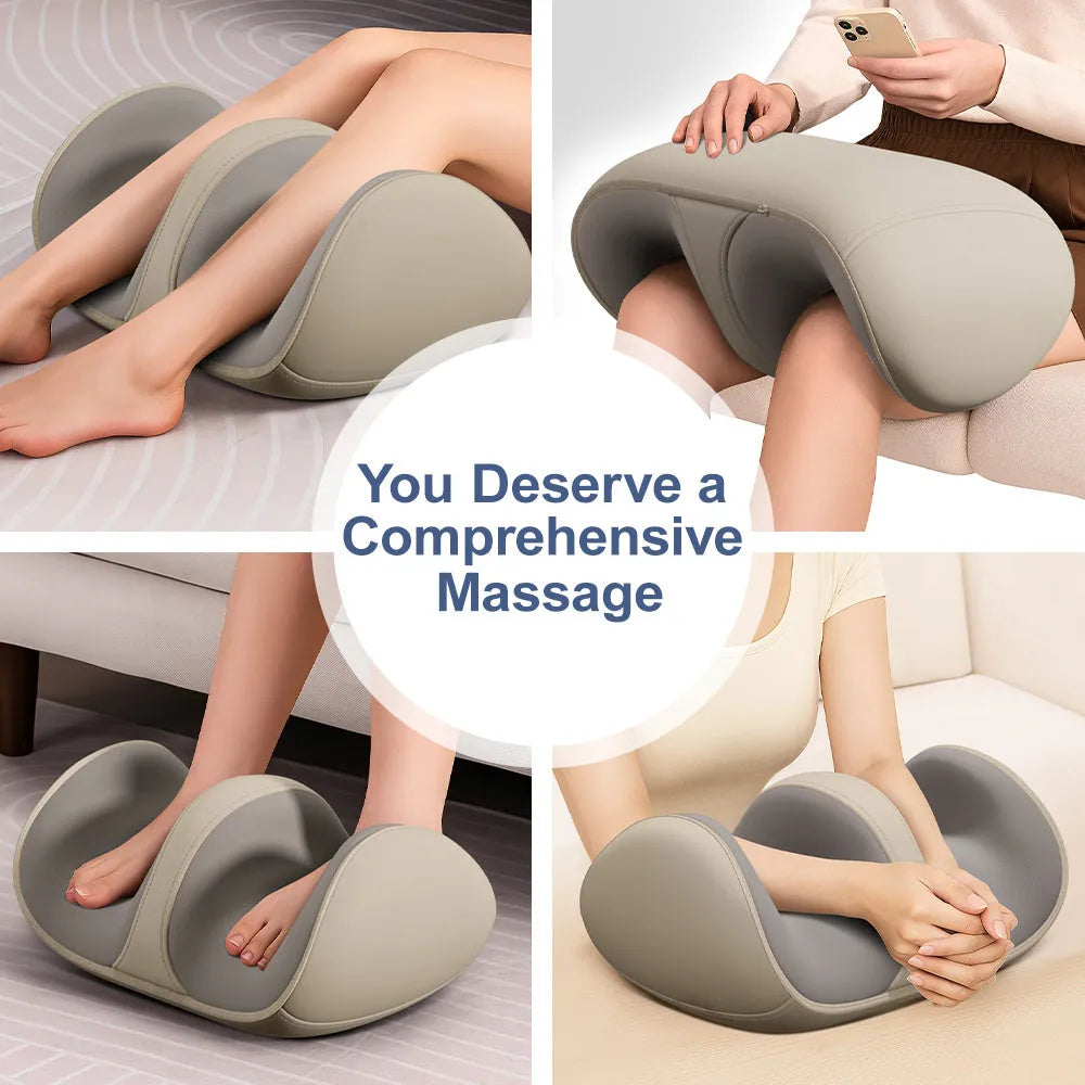 Shiatsu foot massager with heat and kneading for feet, calves, legs and arms, USB powered, in dark blue