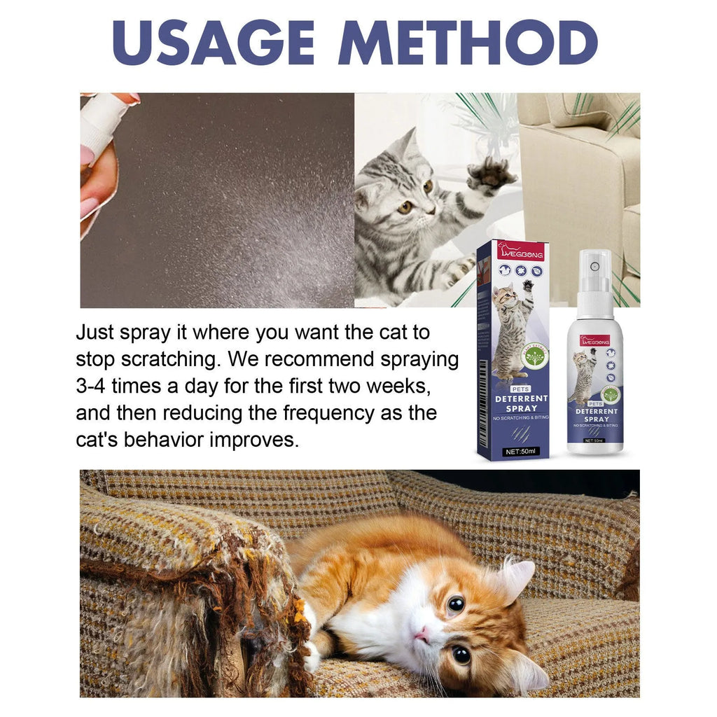 50ml pet expelling spray bottle in box for preventing dog and cat scratching