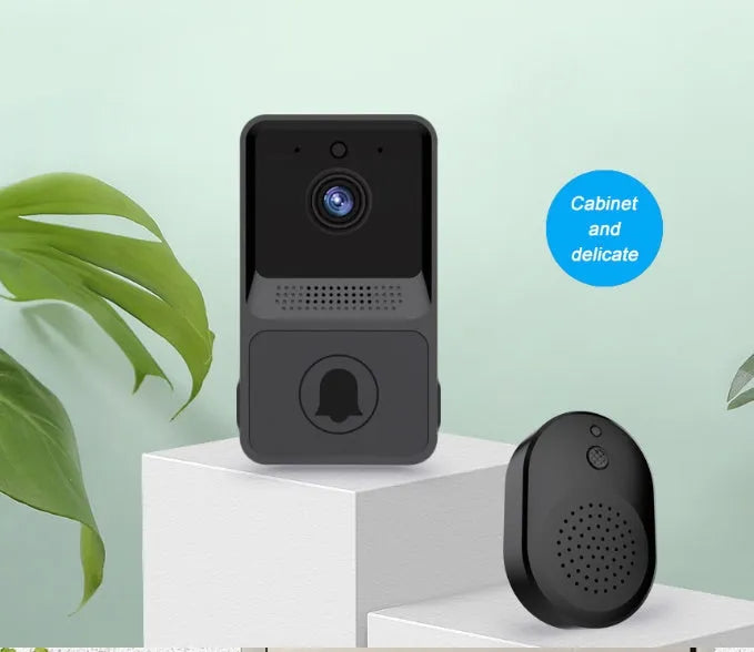 Z20 smart wireless doorbell black and gray with 480P camera, 100° lens, night vision and WiFi video intercom.
