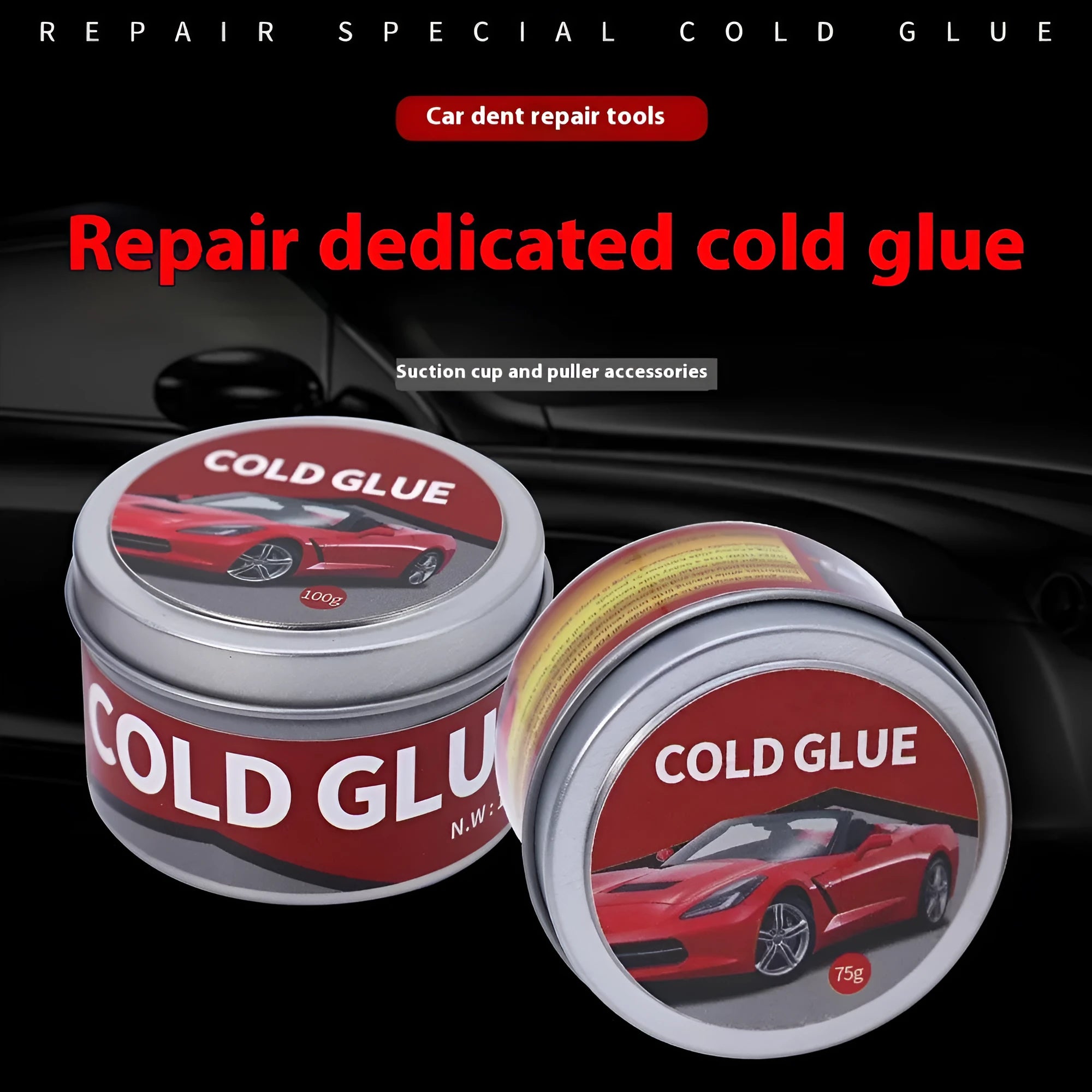 Automobile depression repair cold glue in 100g and 75g options for car body dent fixing