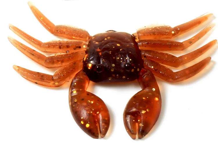 8cm PVC soft crab fishing lure in brown and red colour variations