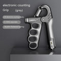 Adjustable electronic count spring grip with digital display in orange, red, or grey.