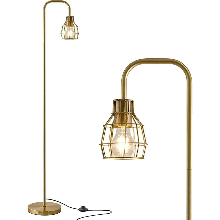 American country retro bedside lamp with iron body and metal shade in black finish