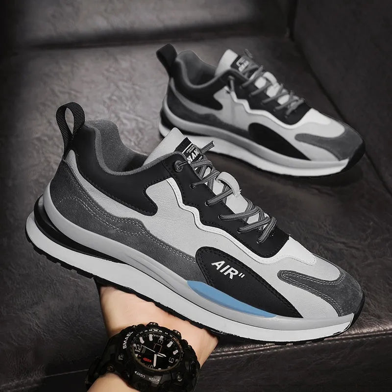 Men's fleece sports casual cotton shoes in beige with colour-matched design