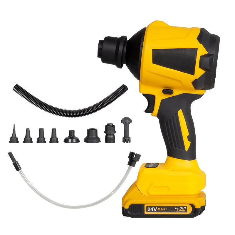 Yellow handheld lithium battery dust gun with 680W power for office cleaning applications