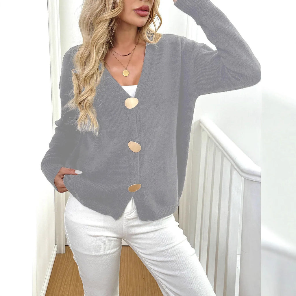 Women's deer plush long sleeve sweater coat in hipster street style with princess sleeves