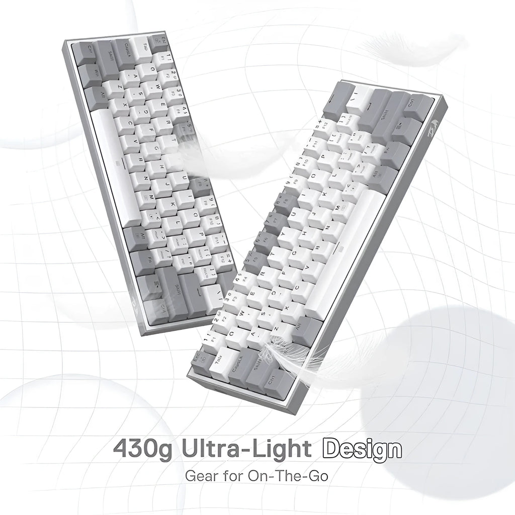 White pink K617 mechanical gaming keyboard with RGB backlighting and dual-keycap set
