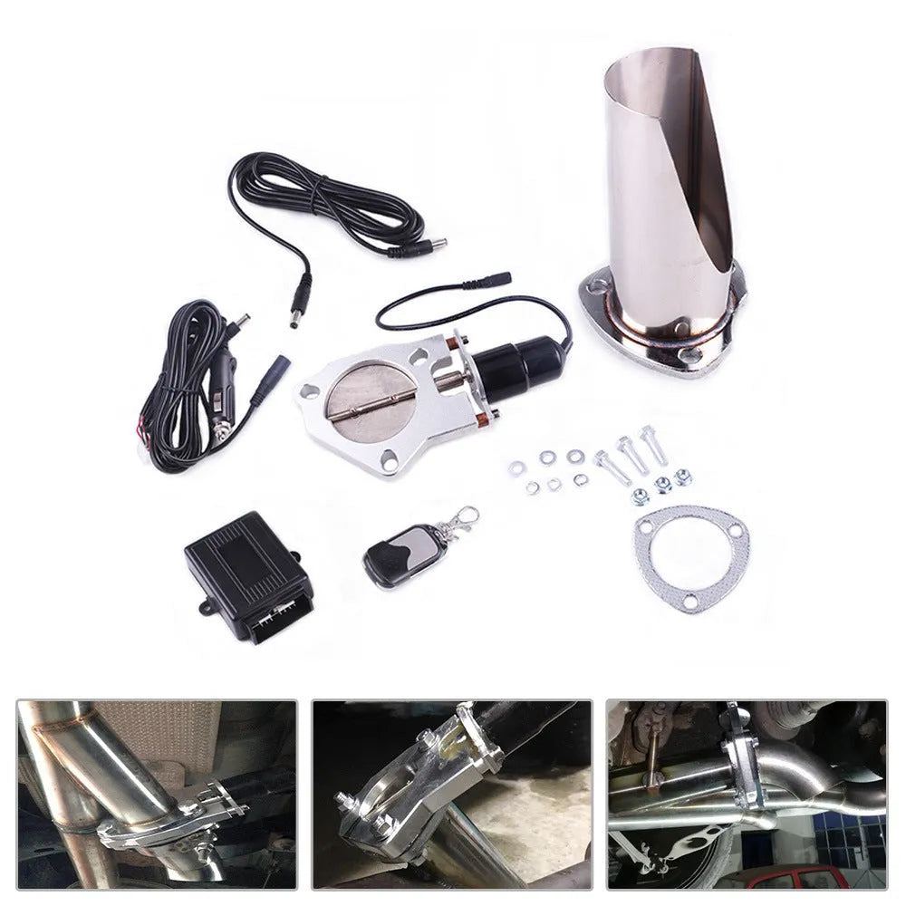 76mm remote-controlled modified exhaust pipe half set for GM vehicles with metal construction and controller