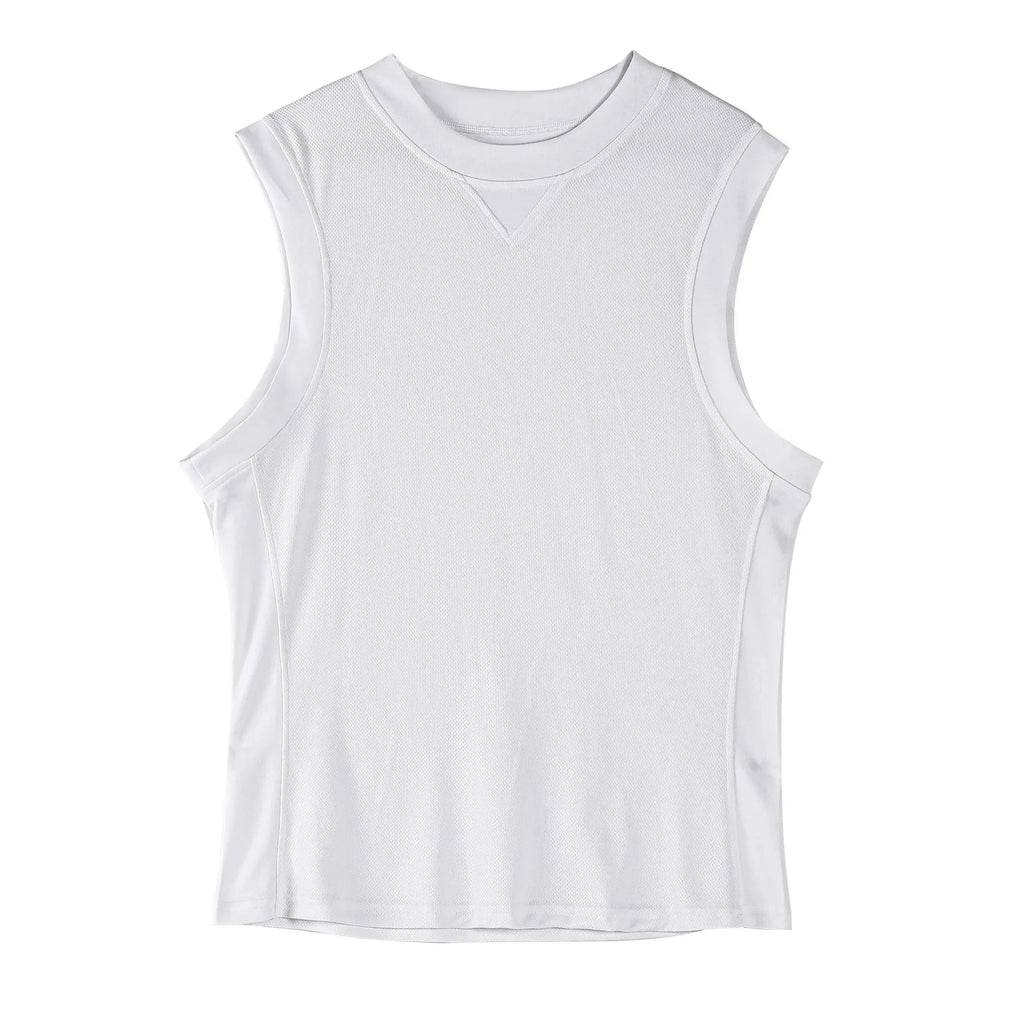 Men's loose fit quick-dry fitness vest in black and white colour options