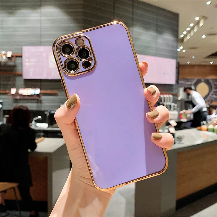 Luxury solid colour electroplating mobile phone case for iPhone 13 models in various colours