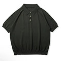 Retro slim fit cotton knitted short-sleeved T-shirt in dark brown colour showing front view