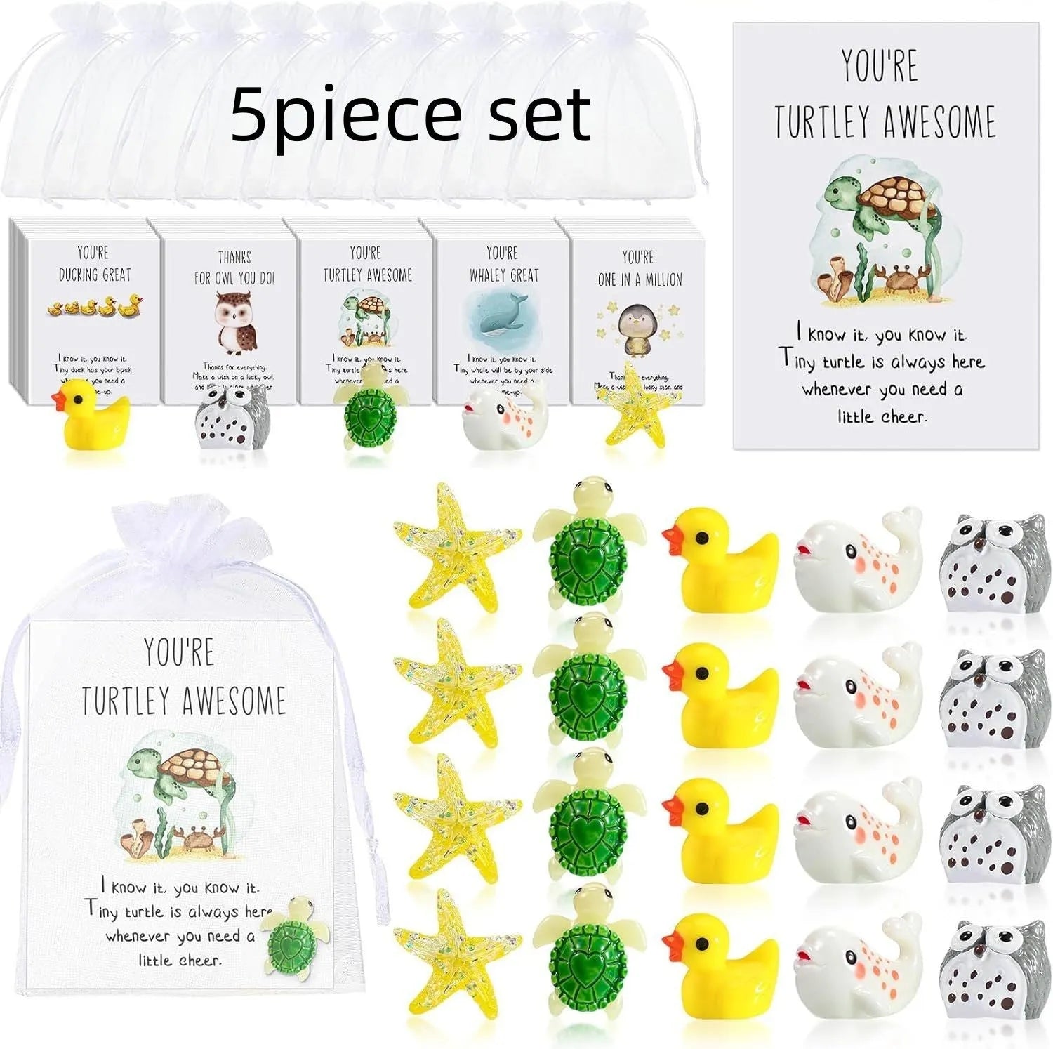 Set of resin inspirational greeting cards with pun messages and pen scrape design