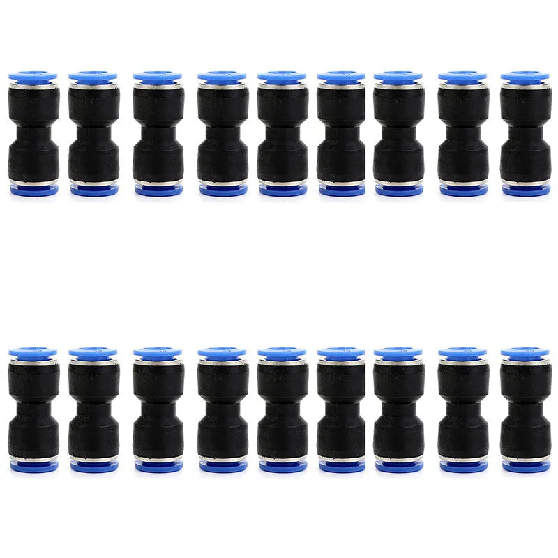 PU straight through pneumatic connector in black or blue with POM PBT body and imported O-rings for 4-16mm trachea