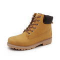 Pink men's high-top Martin boots with velvet lining, round toe, and flat sole on a white background.