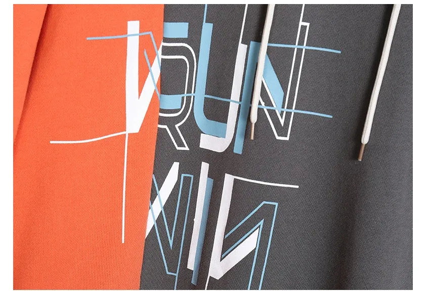 Hip hop alphabet Korean hoodie for men polyester pullover long sleeve round neck casual