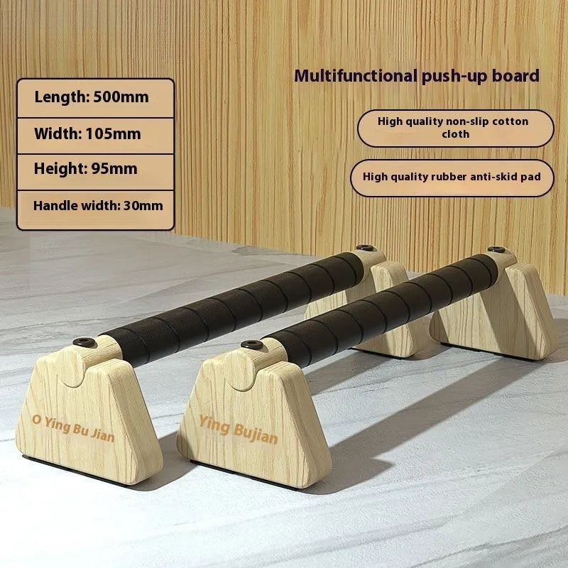 Pair of wooden Russian-style push-up stands in imported beech wood, 20cm to 50cm options