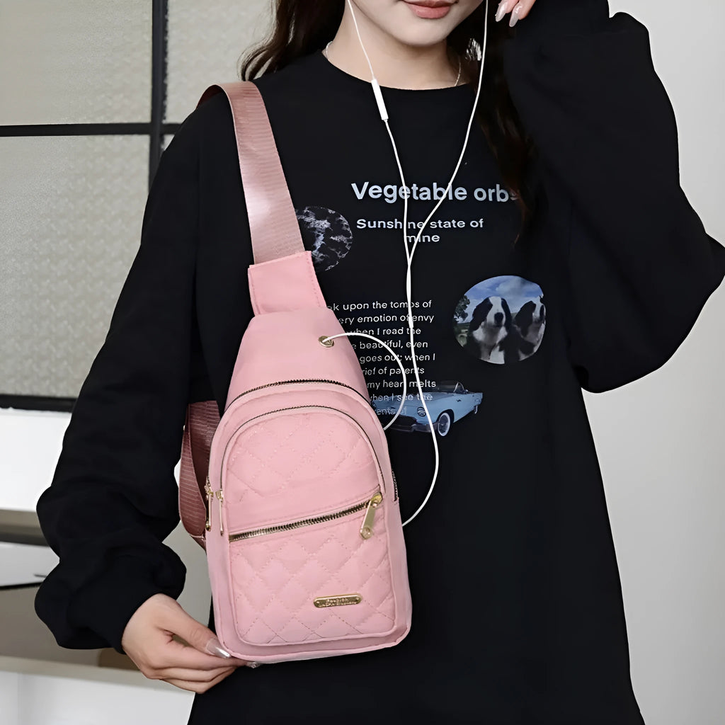 Oxford cloth crossbody chest bag with breathable design available in multiple colour styles