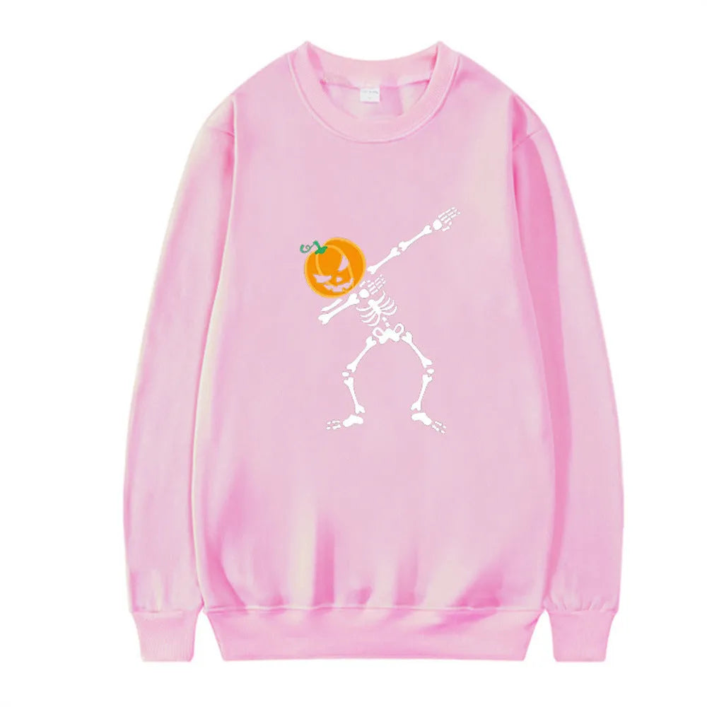 Women's printed long sleeve crew neck top in a cotton polyester blend, shown in assorted colours.