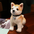 Simulation puppy plush doll in husky, spotty dog, Akita or Beagle design, 25cm or 32cm, lying sitting or standing